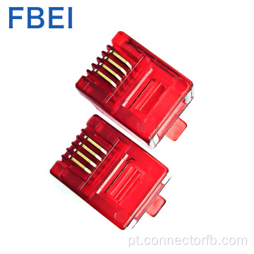 Conector 6P4C do conector 6P4C do conector RJ11 / 12